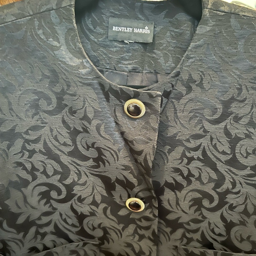 Baroque black print blazer cropped jacket S/M - Picture 3 of 5